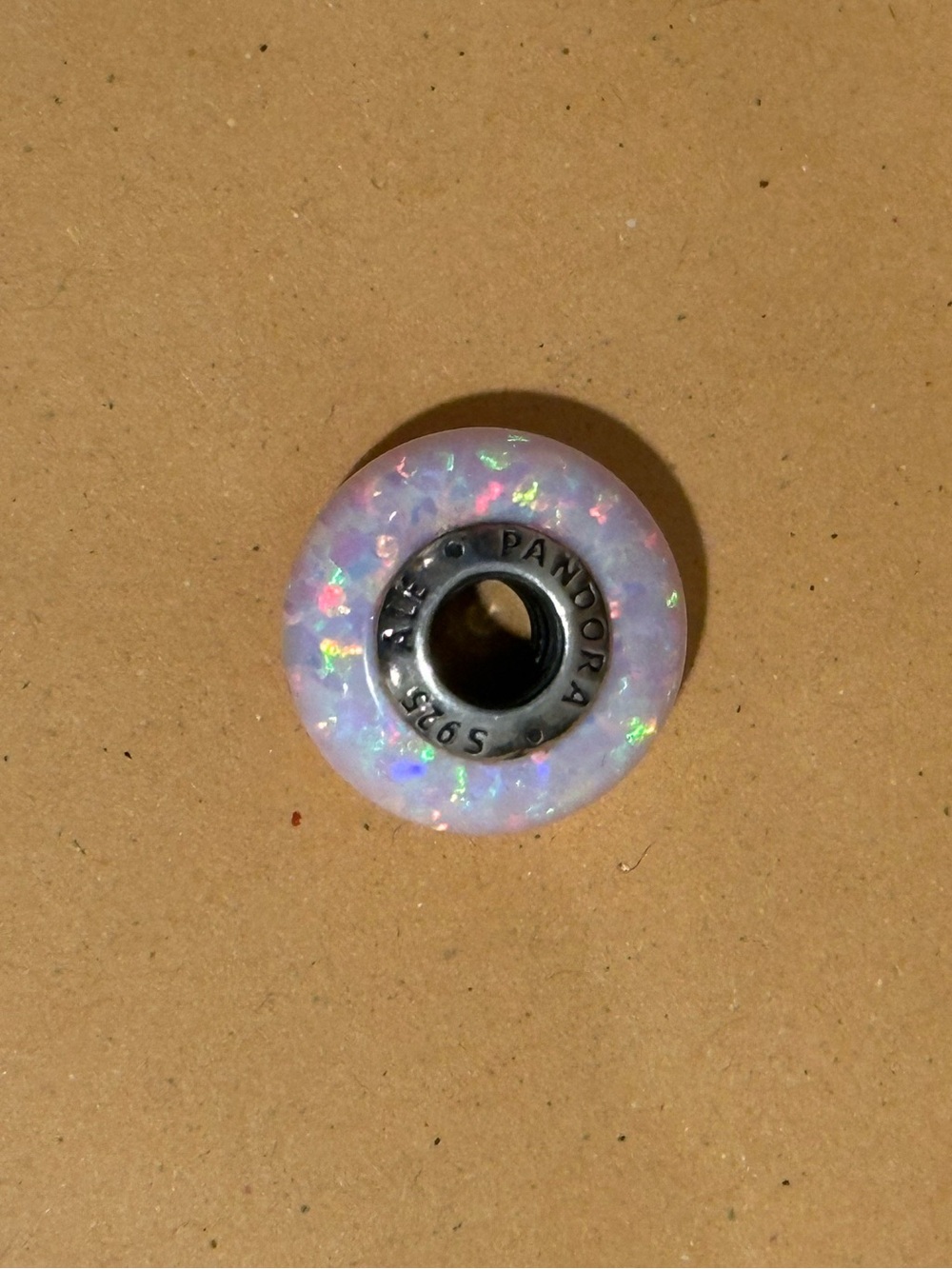 Pandora Pink Opal Murano Glass Spacer Charm - Picture 2 of 2